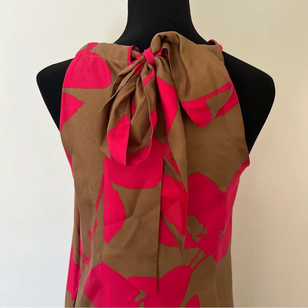 J. Crew Silk Brown and Pink Dress Size 10